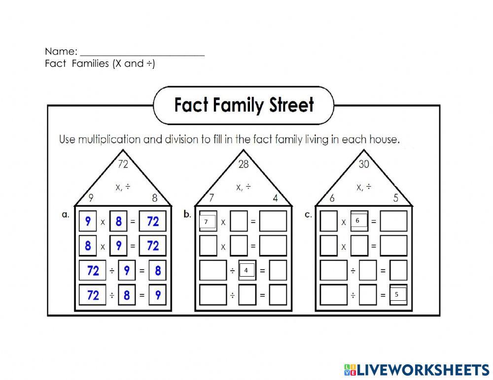 Fact Families (X and ÷)