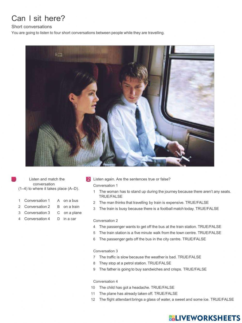 Listening B1: Can I sit here?