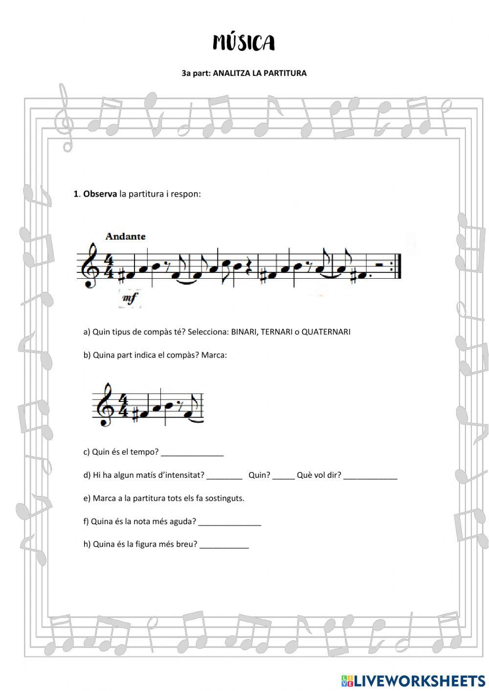 Analitzar una partitura Analitzar una partitura