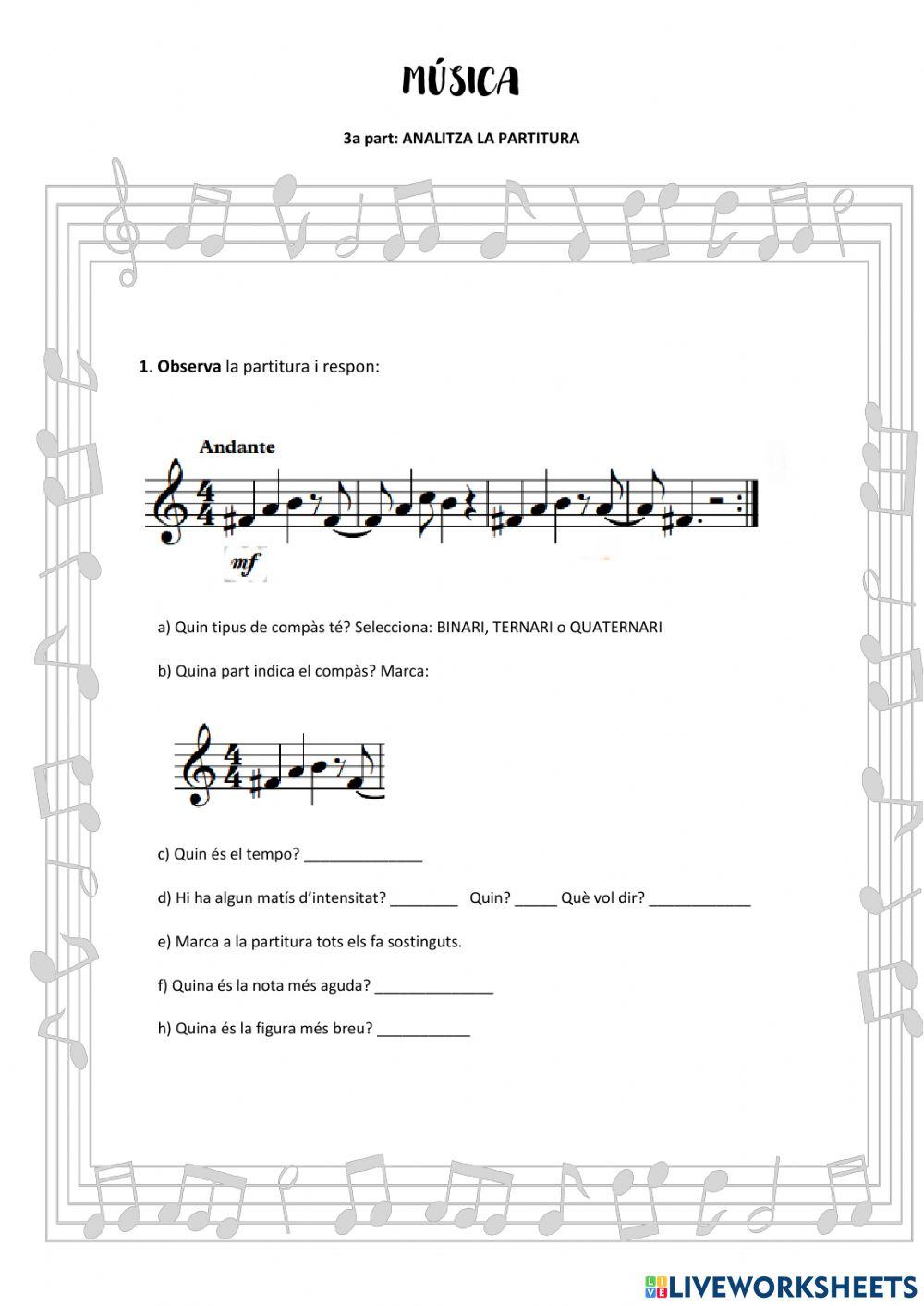 Analitzar una partitura