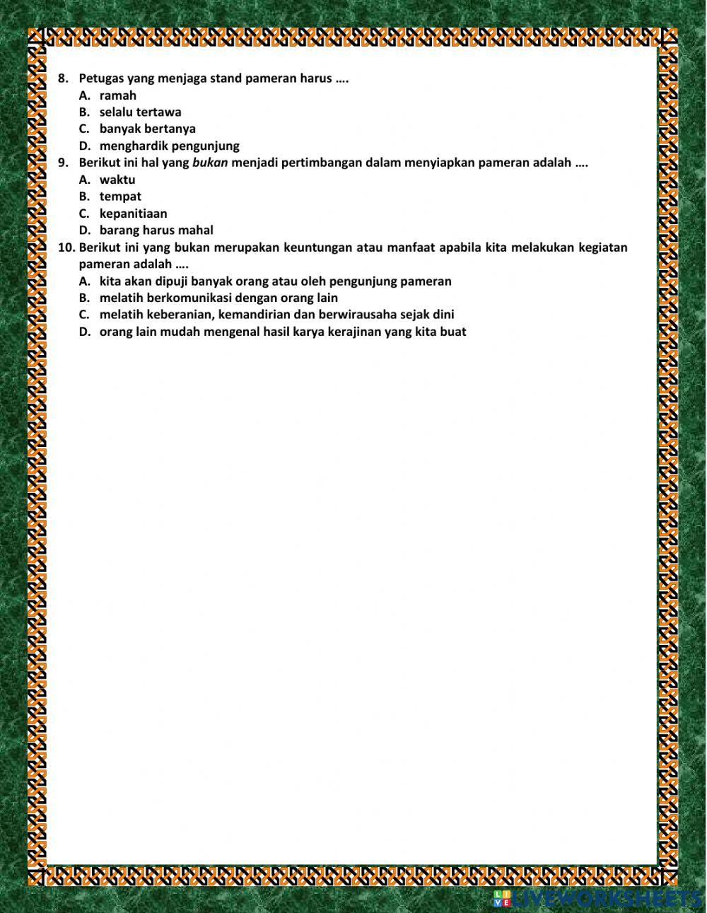 LKPD 7 PLH KD 3.6 Kelas 6