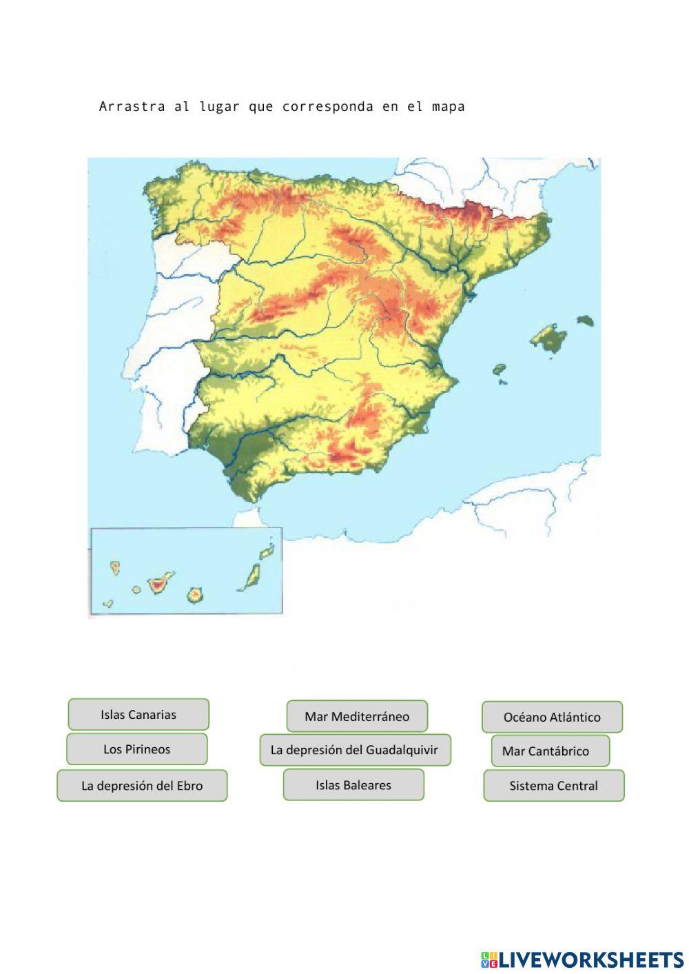 mapa del relieve mapa del relieve
