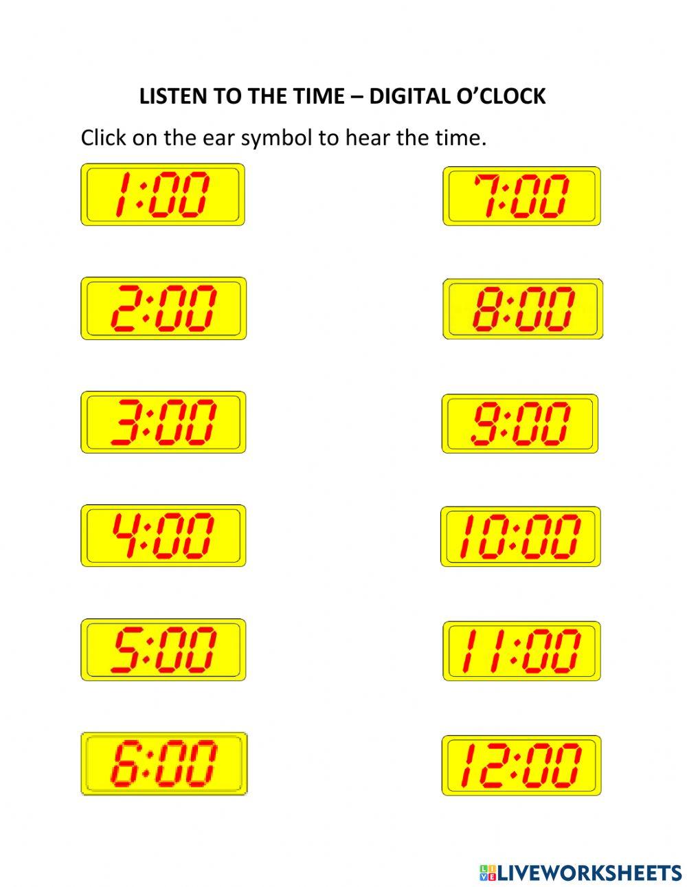 Listen to the Time - Digital O'Clock Listen to the Time - Digital O'Clock