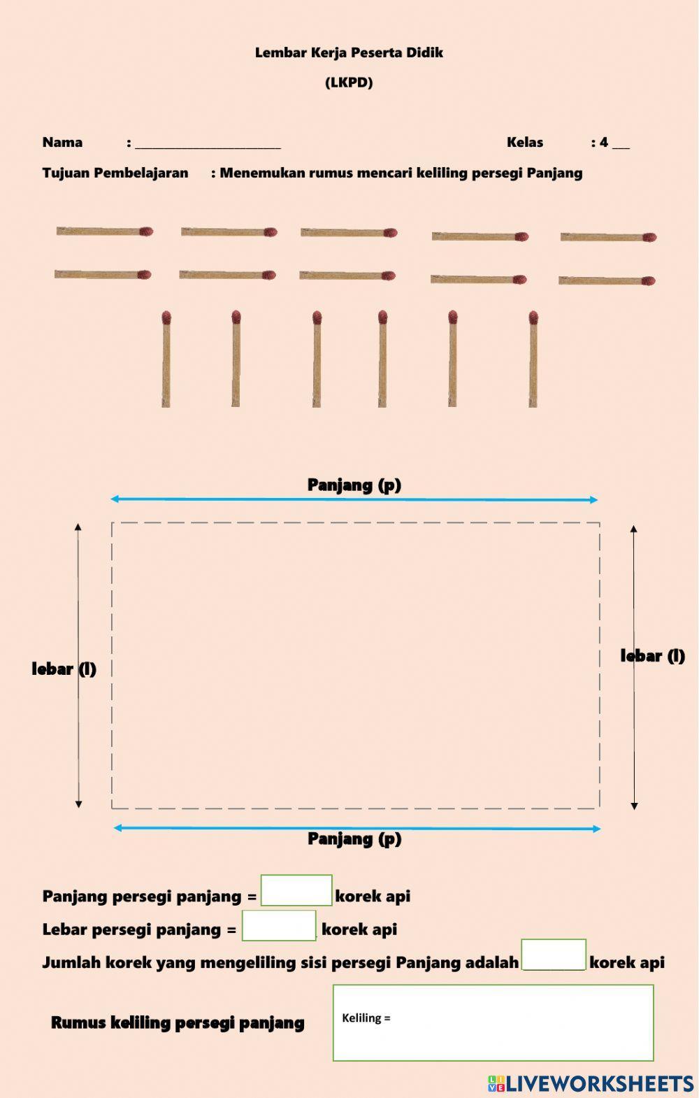 Menemukan rumus keliling Persegi panjang