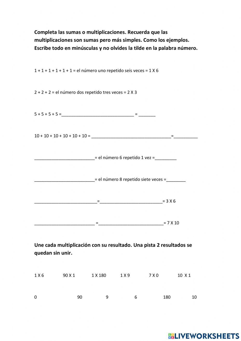 Relación de la suma y la resta