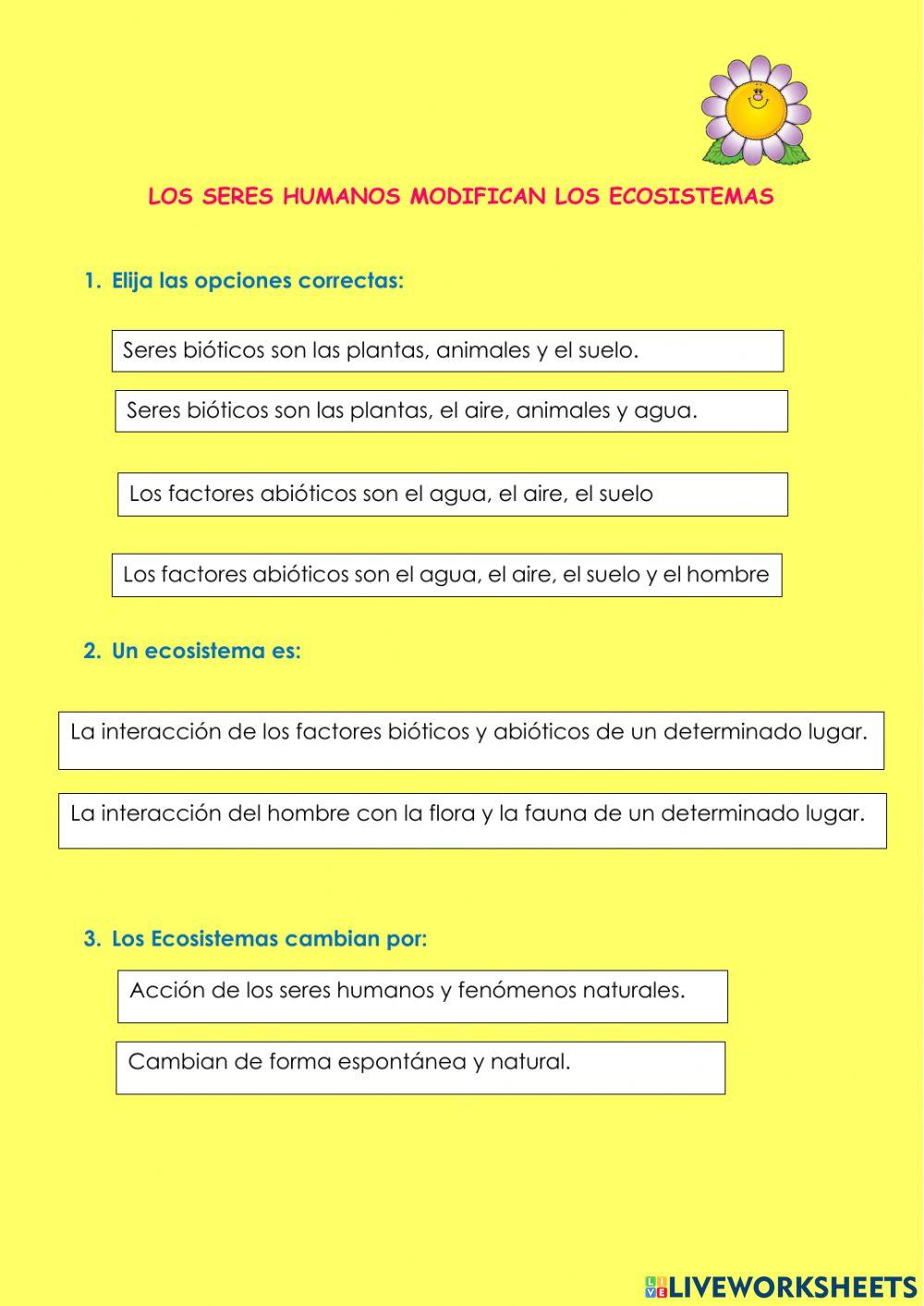 Ecosistemas - actividades de los seres humanos
