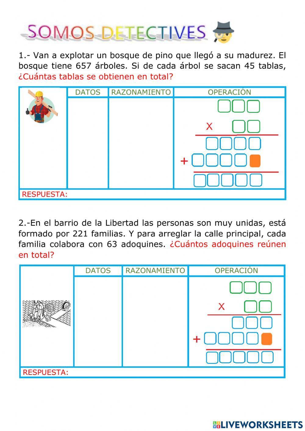 Problemas con multiplicación