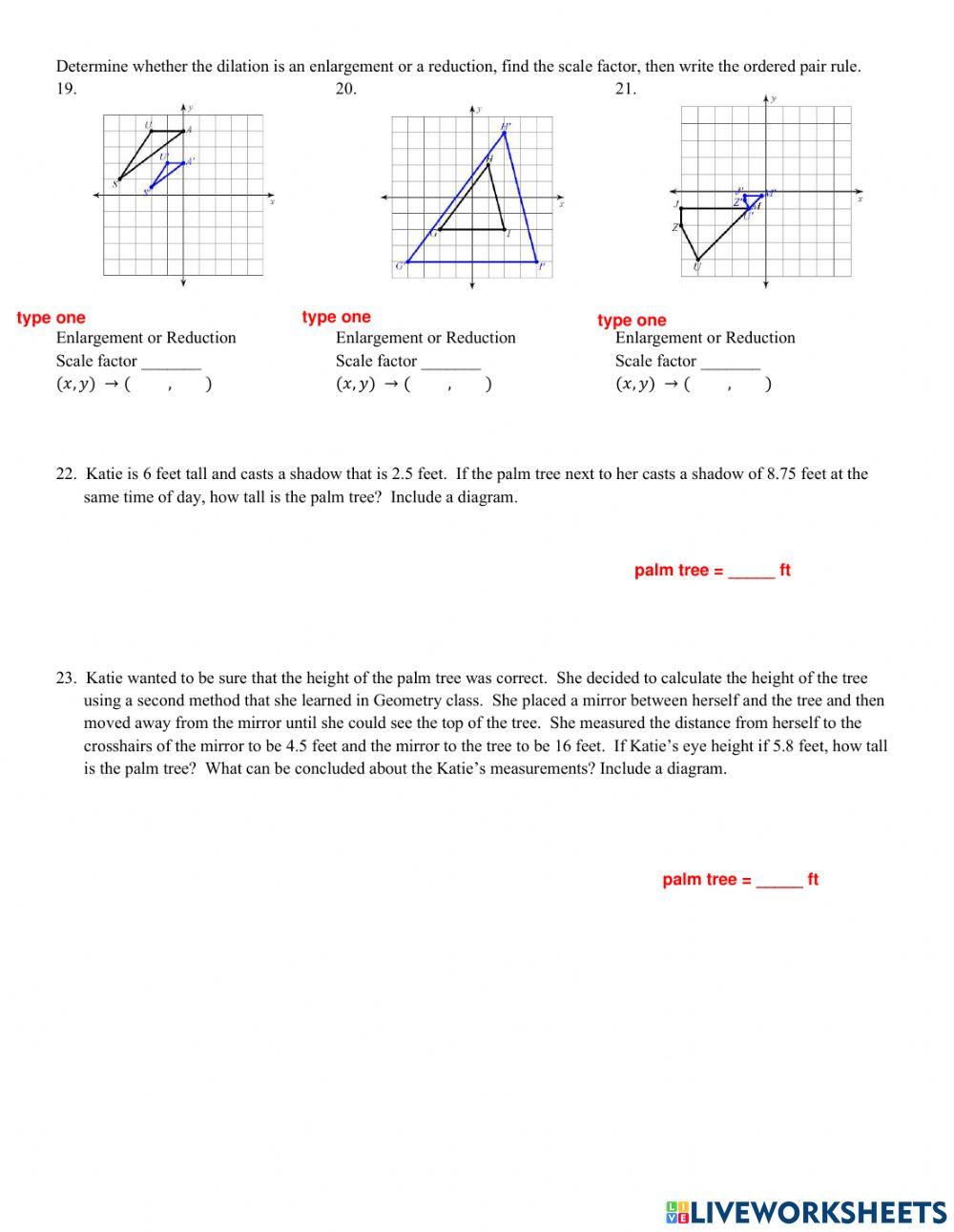 Ch 7 Similarity Review