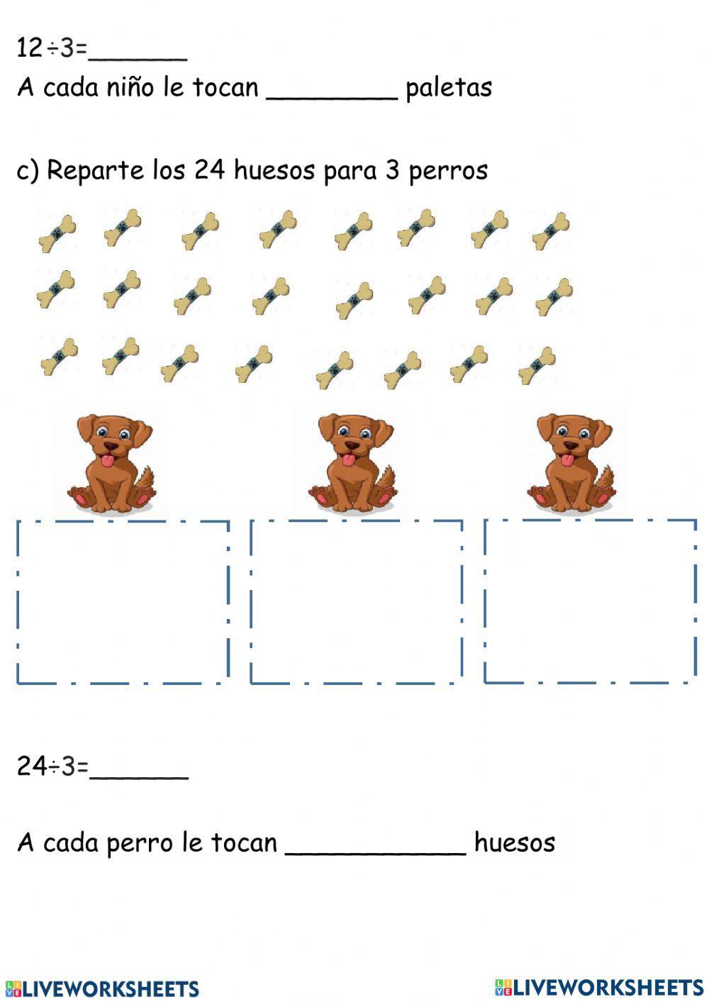 Reparte en partes iguales