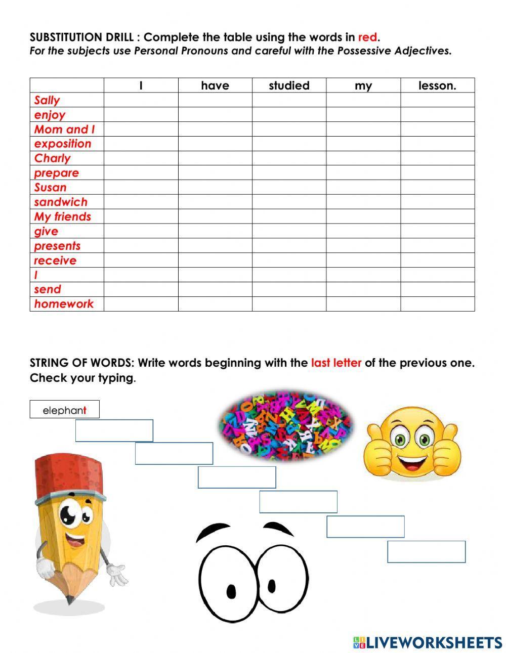 Substitution Drill -Ex1