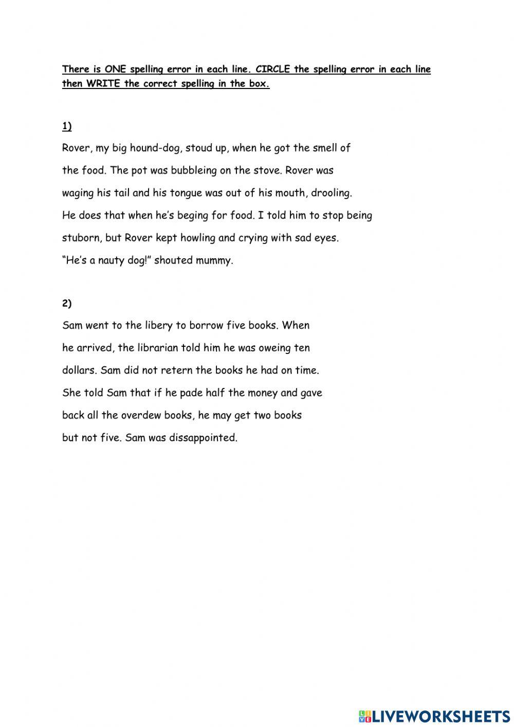 Spelling Errors Spelling Errors