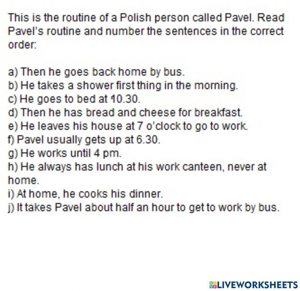 Polish boy's routine