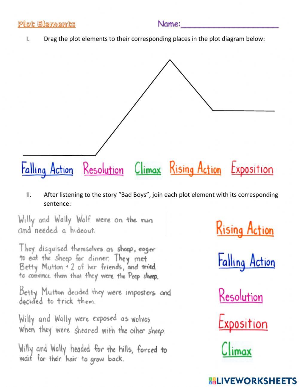 Plot Elements 4832480 | Diana | Live Worksheets