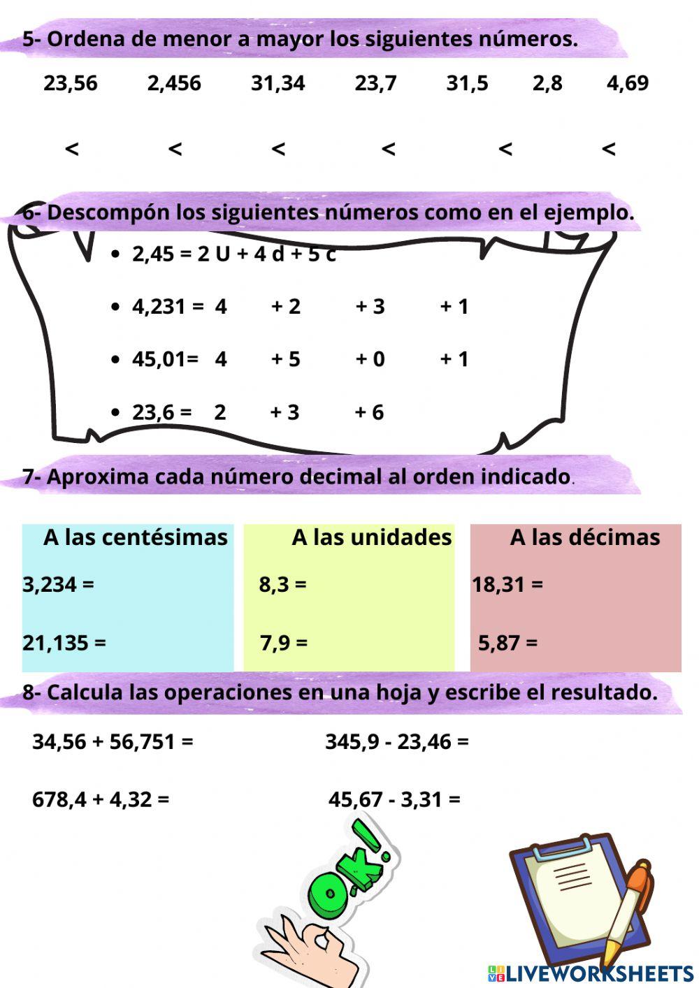 Repaso números decimales