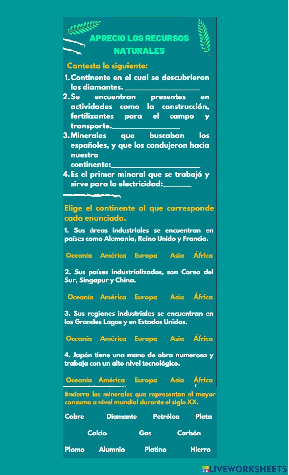 Aprecio los recursos naturales