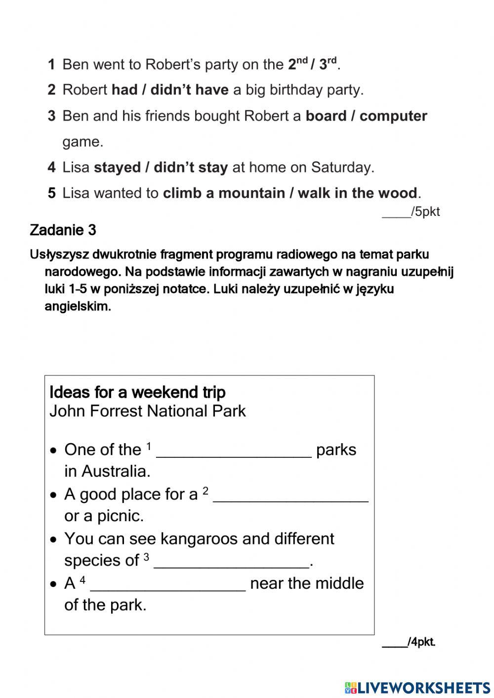  Słuchanie ze zrozumieniem kl. 6