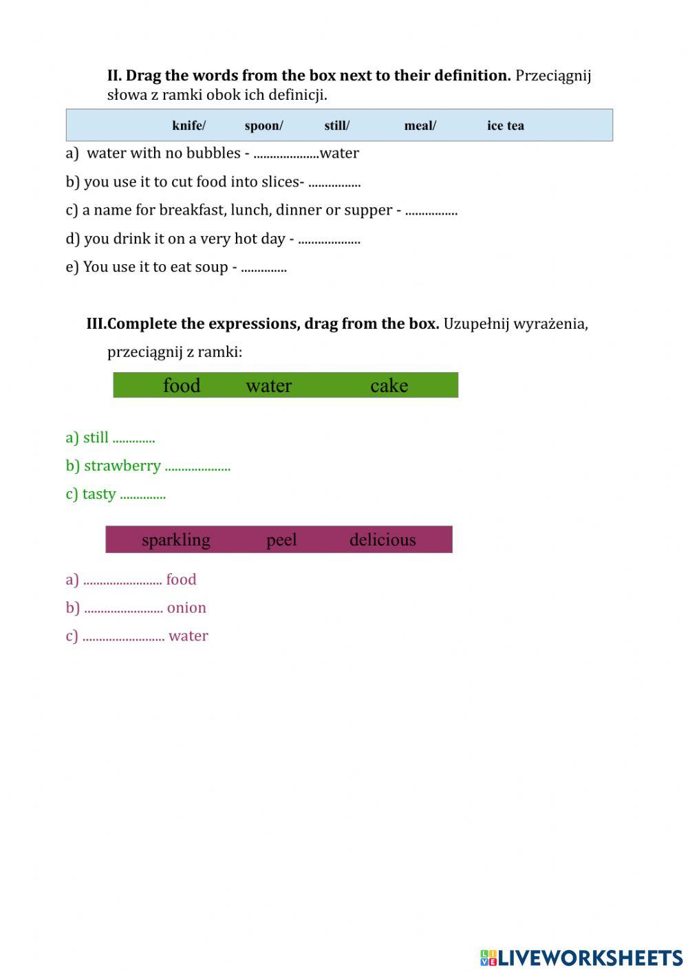 Food kartkówka D poprawa