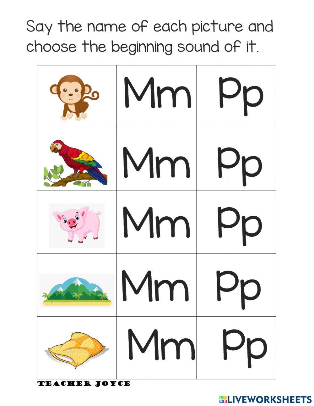 Consonant M and P