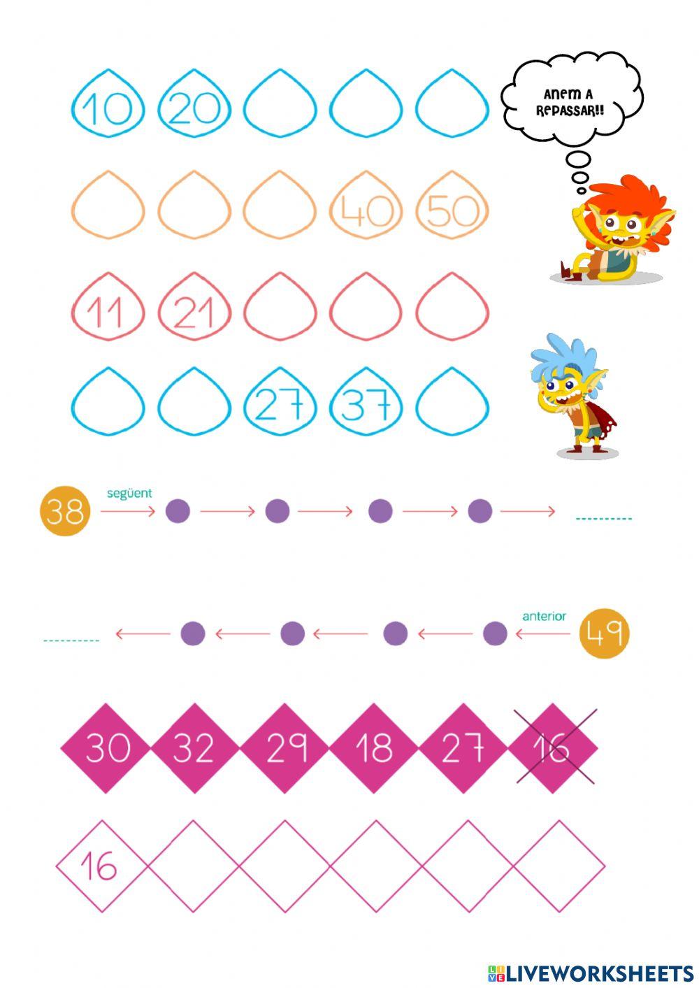 Practiquem la numeració de l'1 al 100