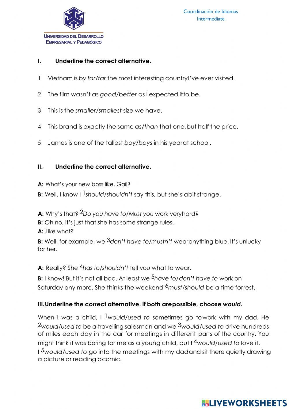 First Partial Intermediate Exam