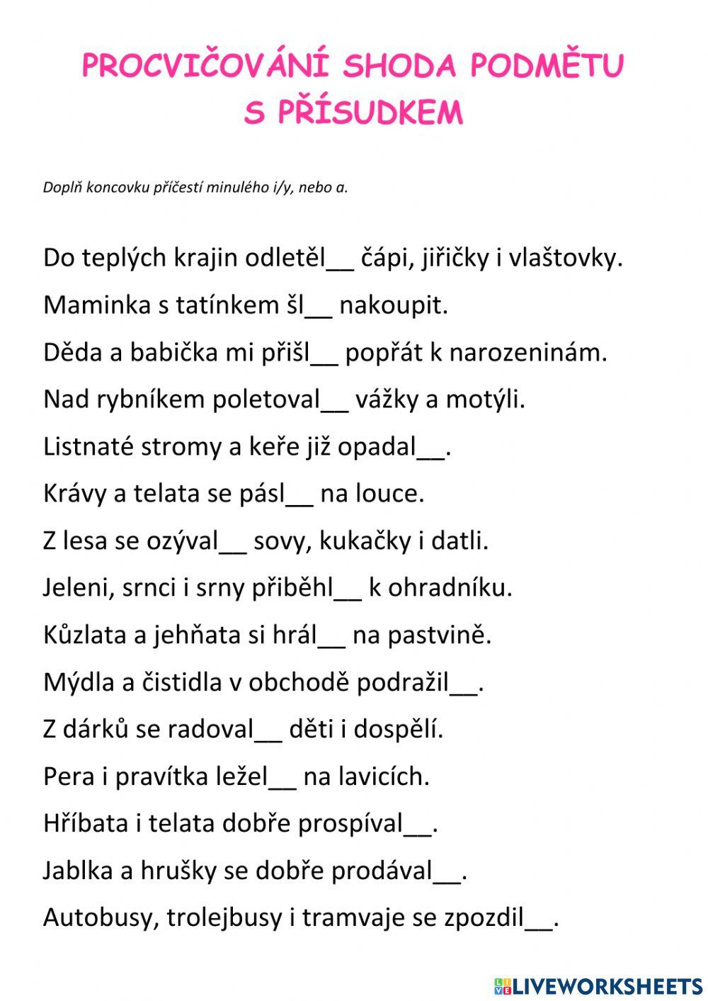 Shoda několikanásobného podmětu s přísudkem