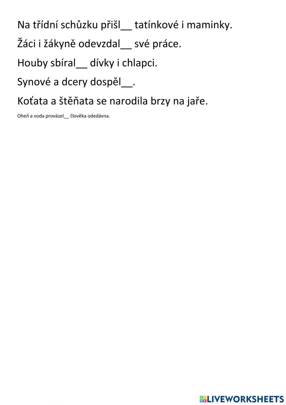 Shoda několikanásobného podmětu s přísudkem