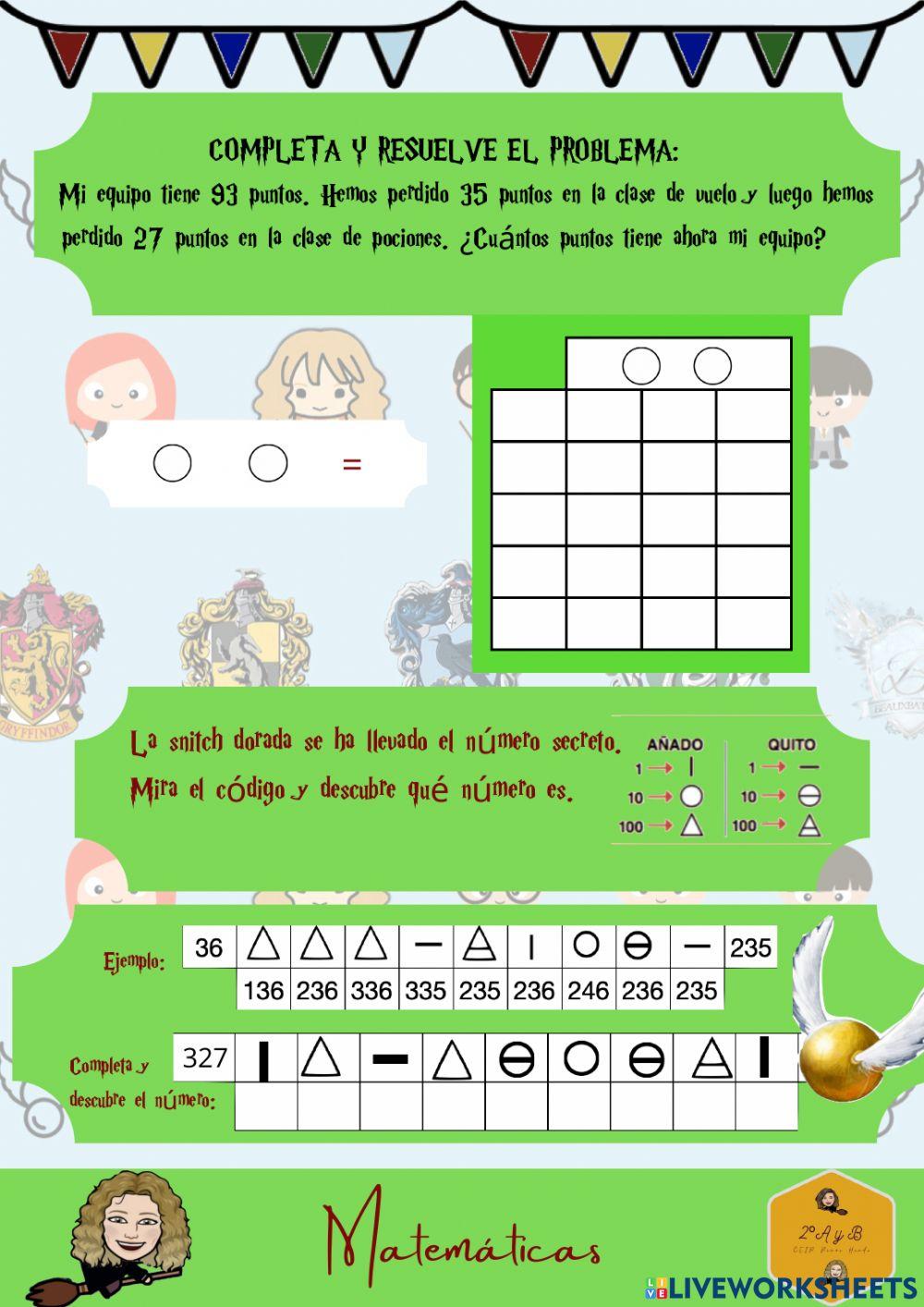 Problema doble resta ABN y cálculo mental