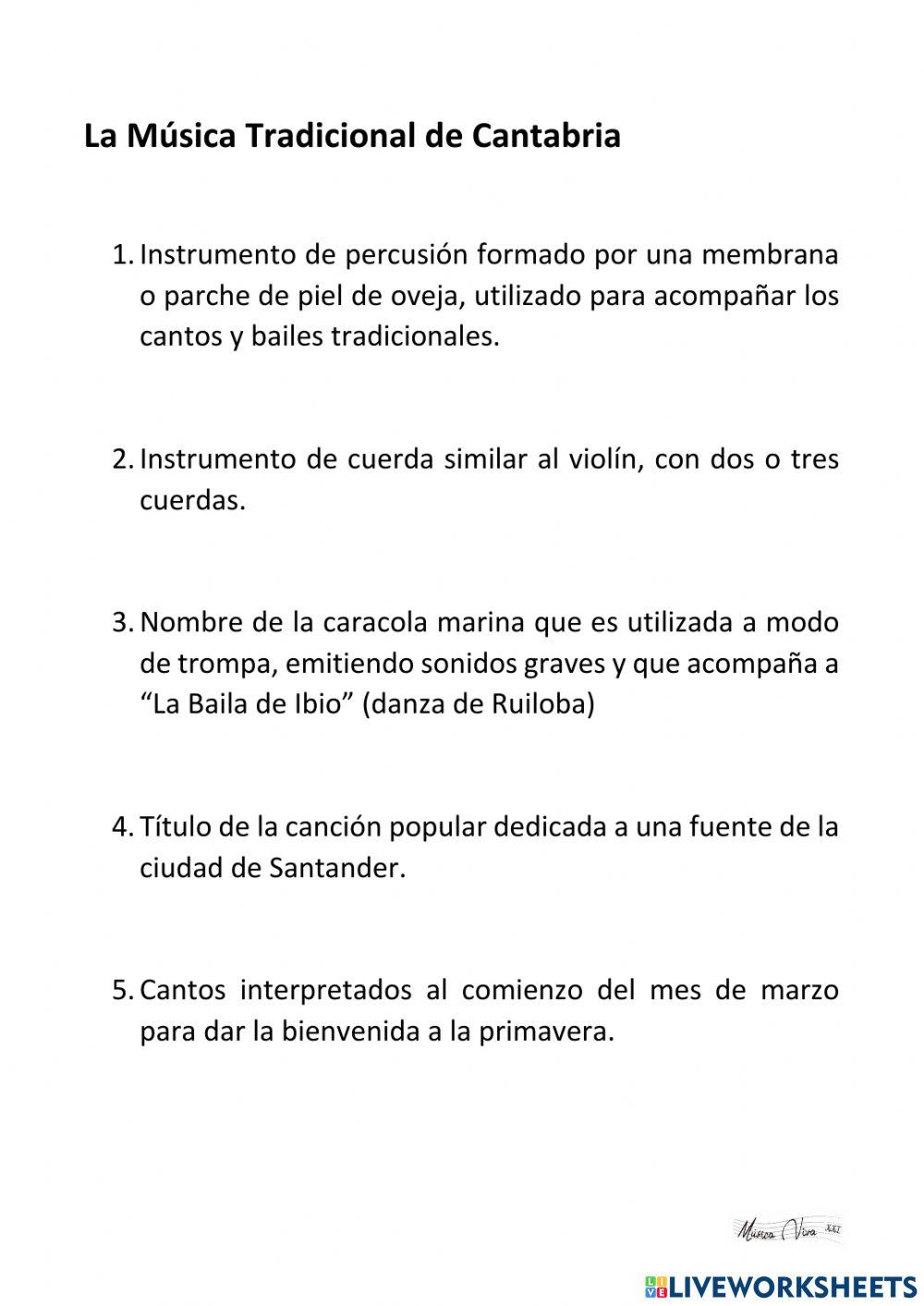 Instrumentos Musicales del Folclore de Cantabria