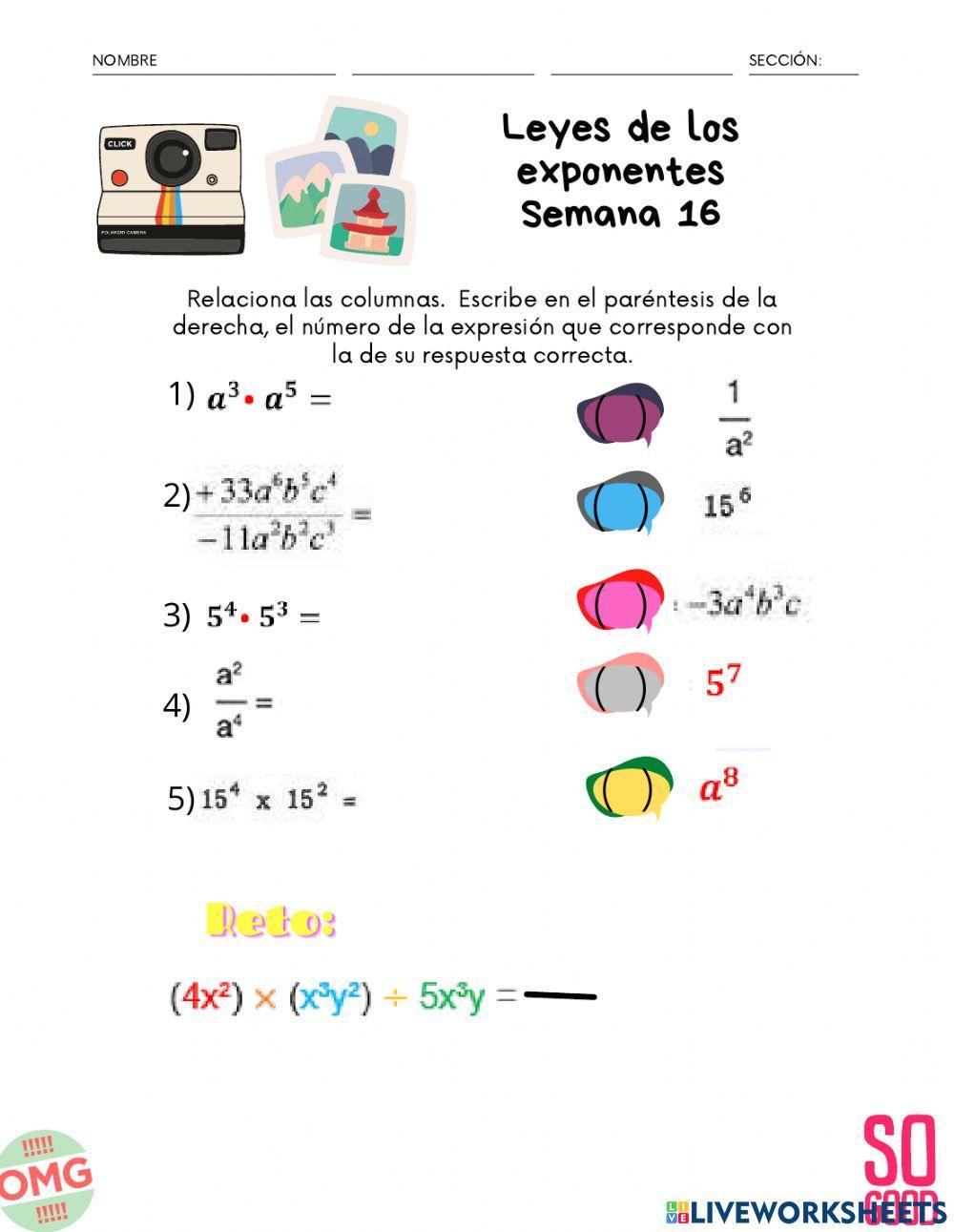Leyes de los exponentes