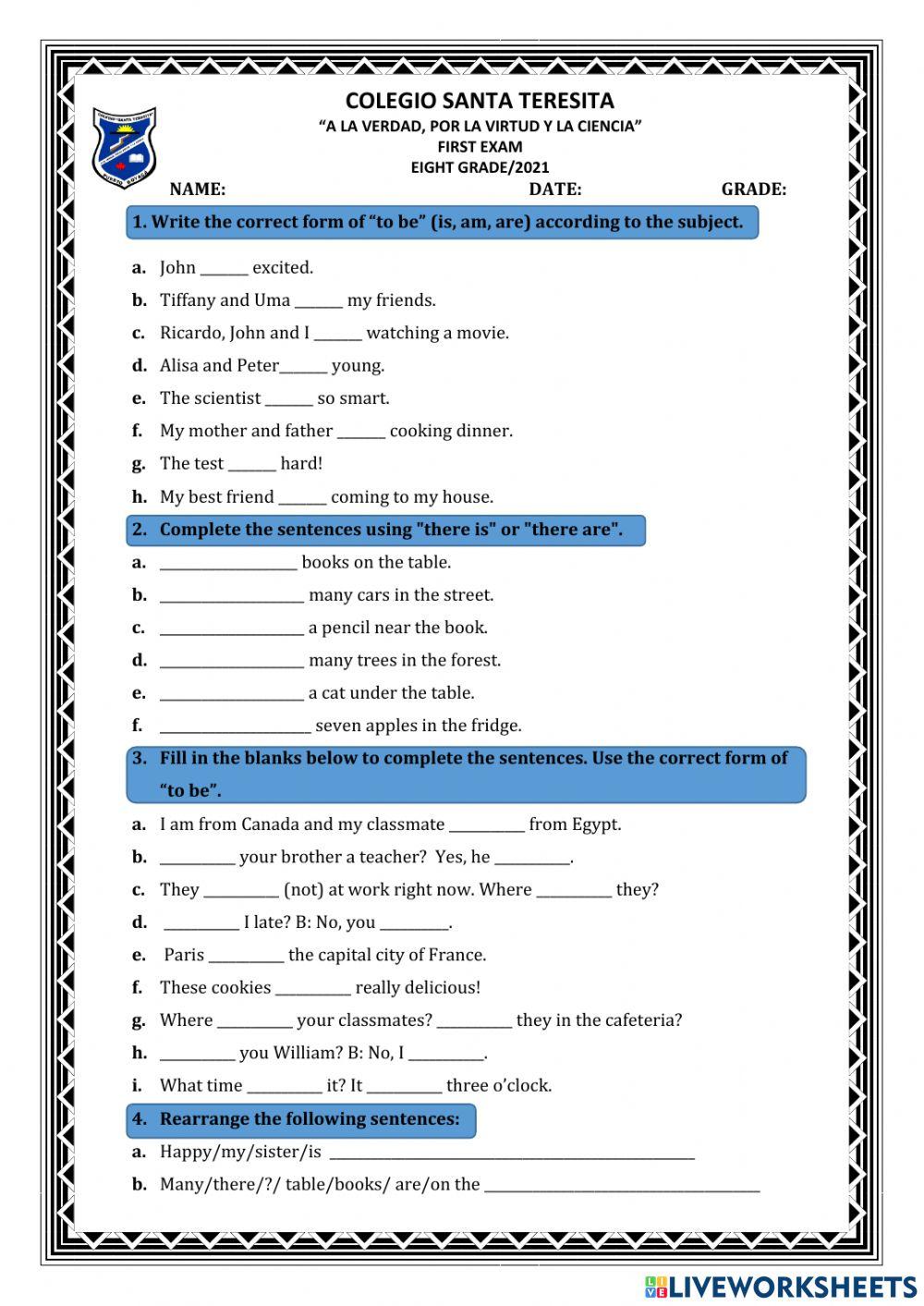 Test-there is-there are