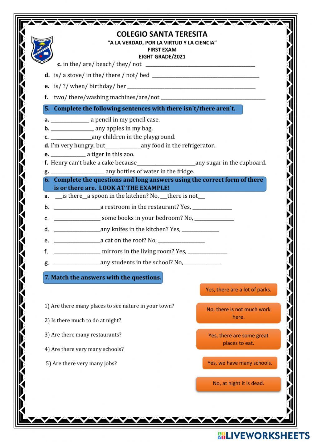 Test-there is-there are