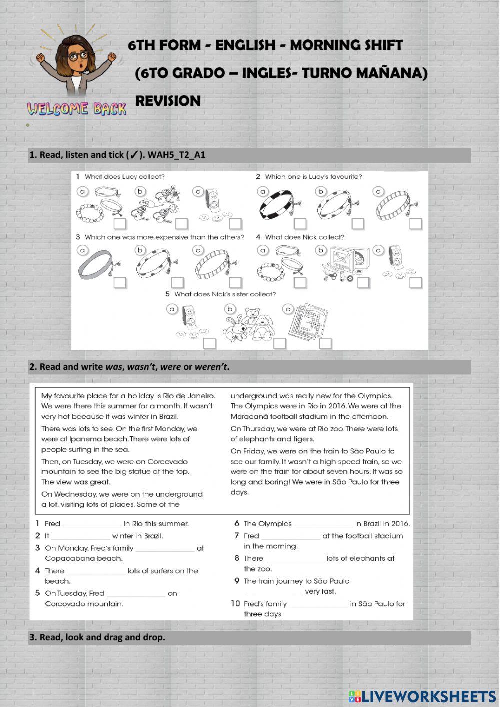 6to grado 1rasemana revision