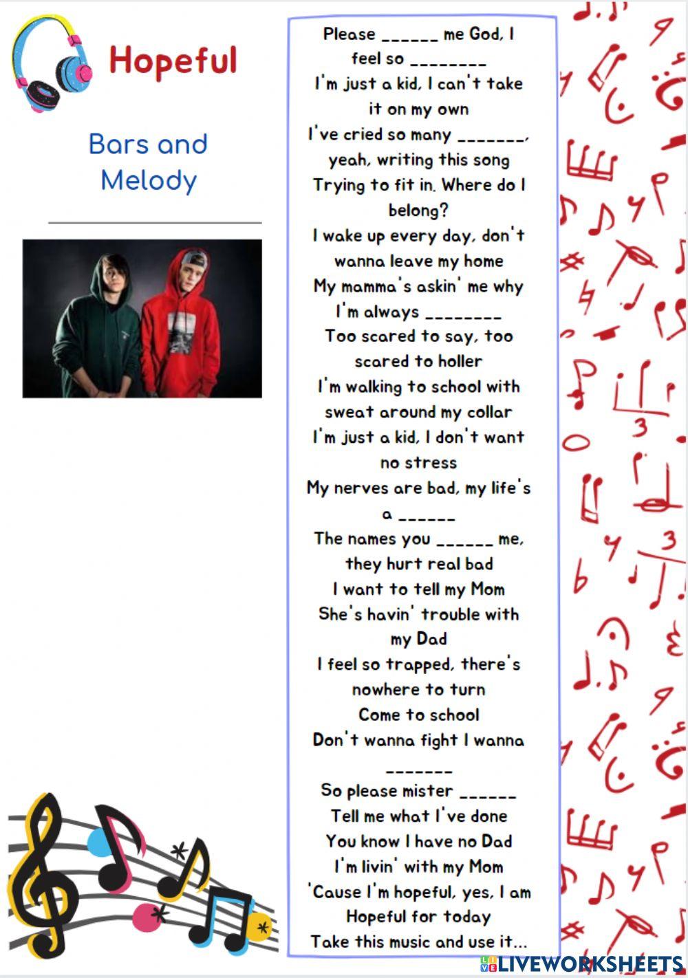 Song: Helpful-Bars and Melody