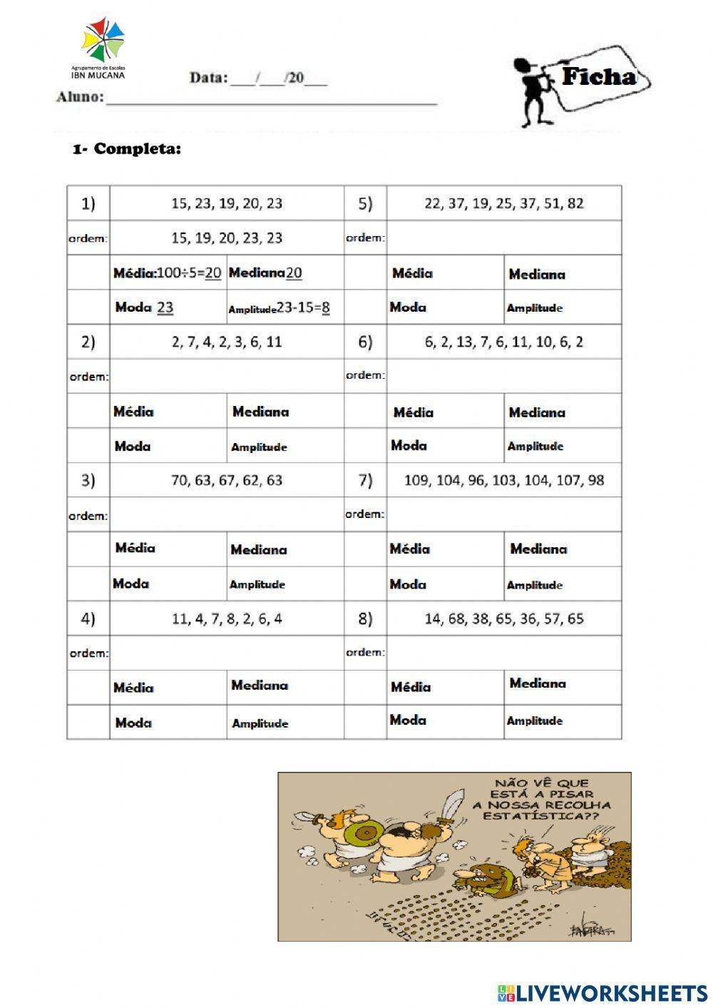 Medidas de tendência central