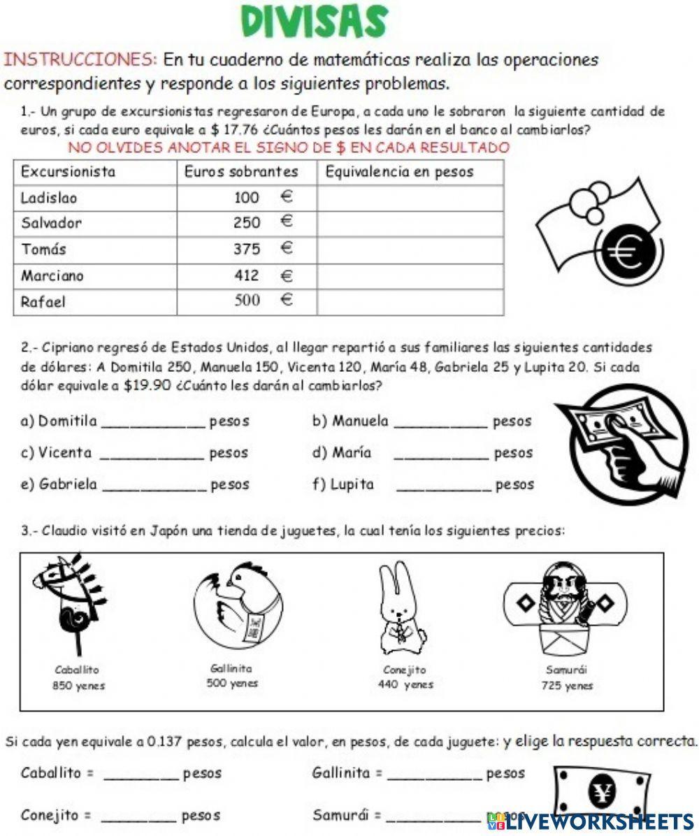 784213 Divisas ALONDRA LOPEZ LiveWorksheets 784213-divisas-alondra-lopez-liveworksheets