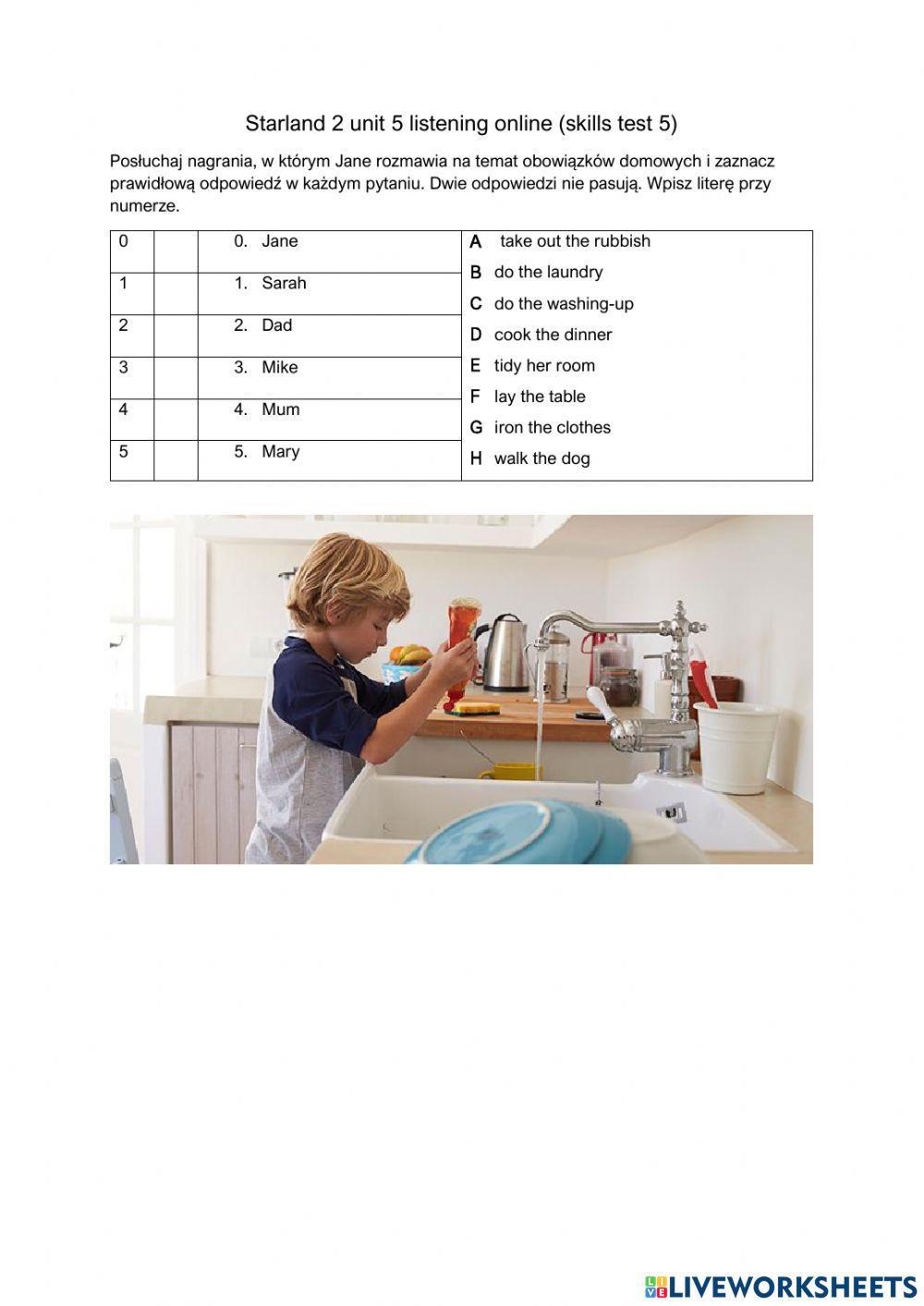 Listening starland 2 unit 5