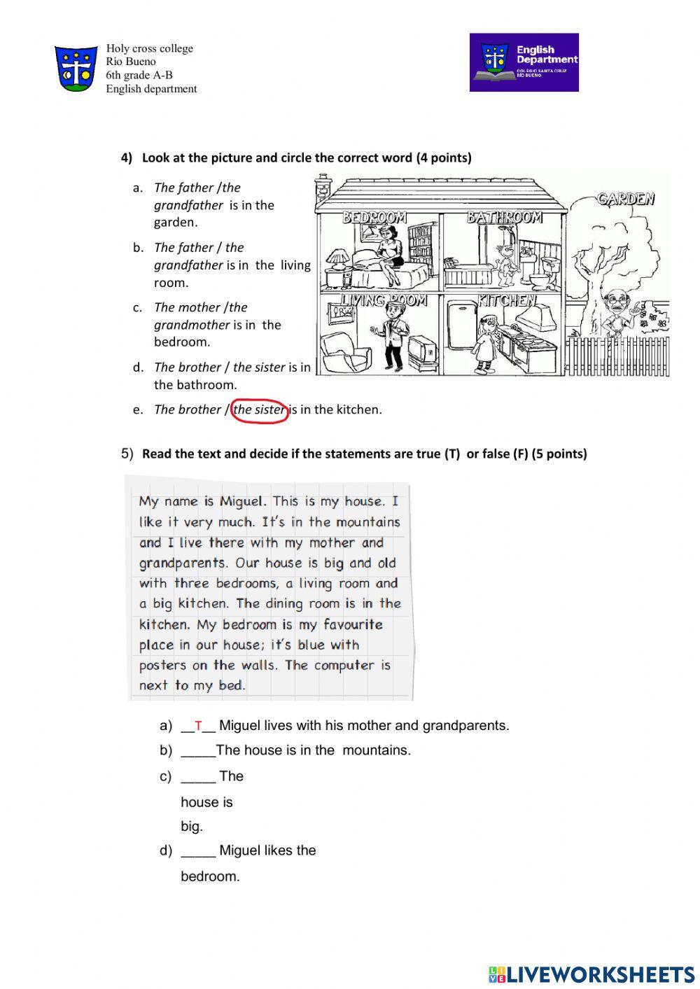 Placement test 6th grade