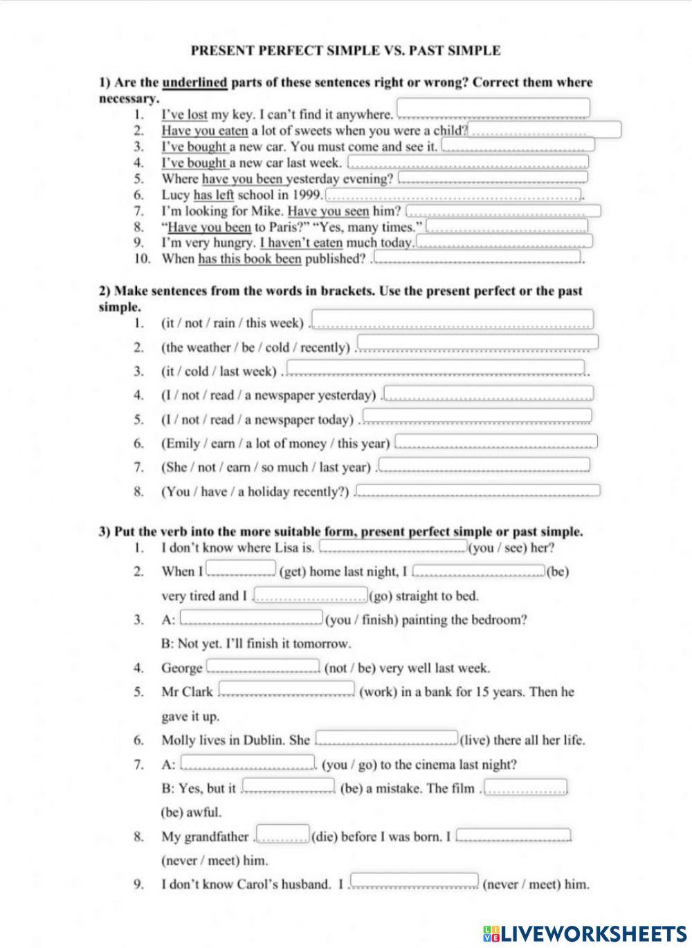 Present Peferct vs Simple past