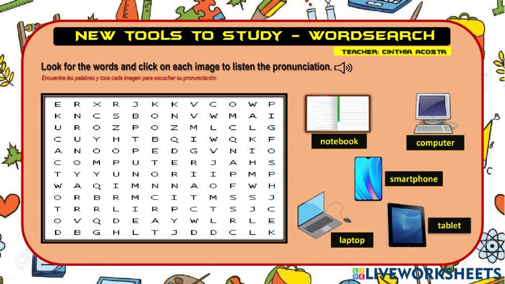 New tools to study - Wordsearch