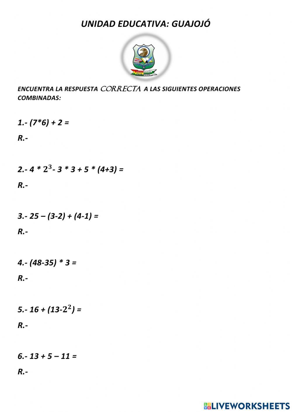 Operaciones combinadas