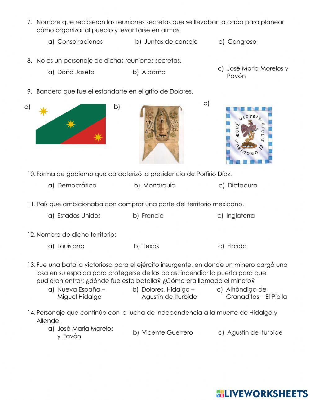 3° Cuestionario Historia