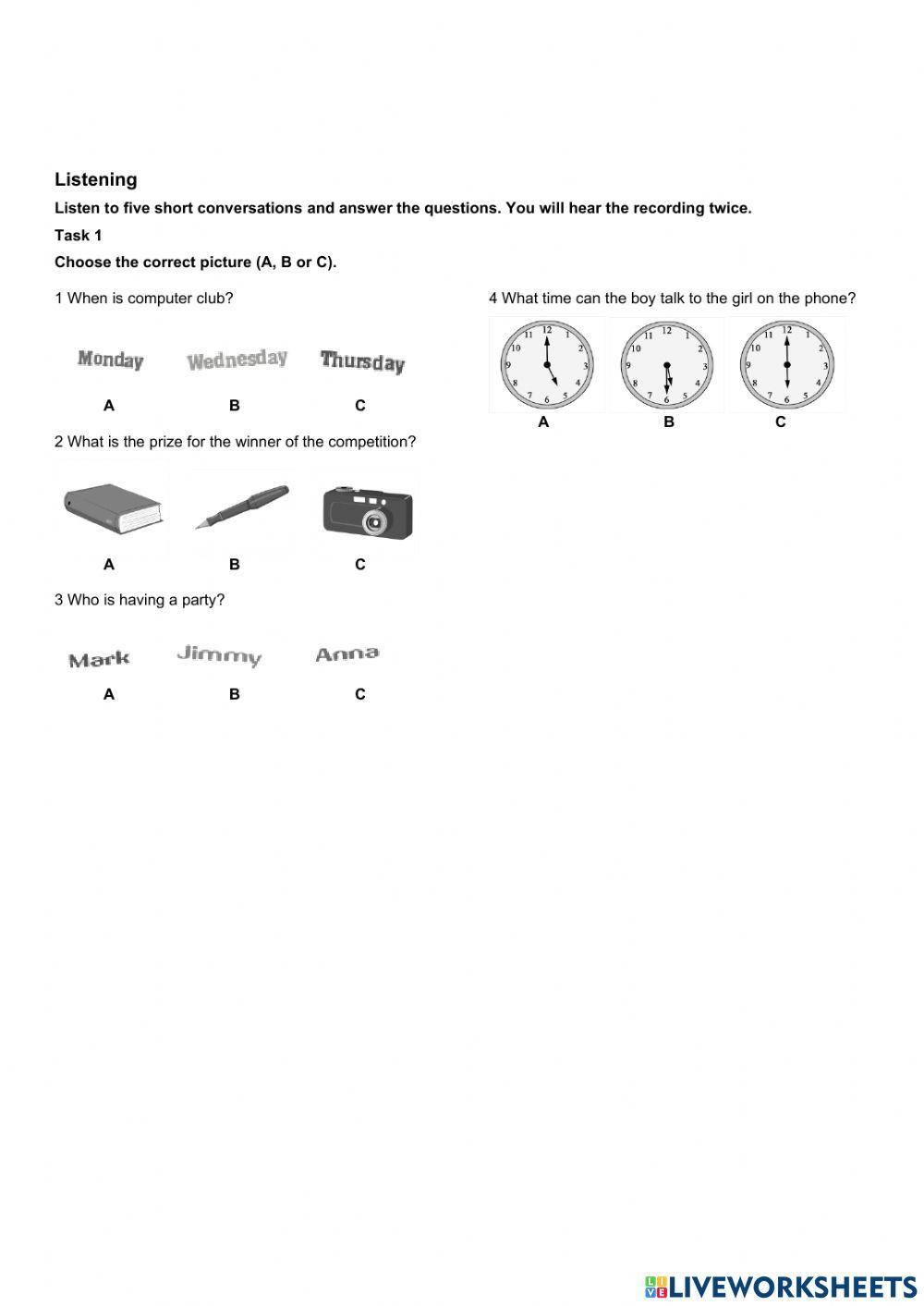 QUIZ 2 ENGLISH A1 GROUP 1