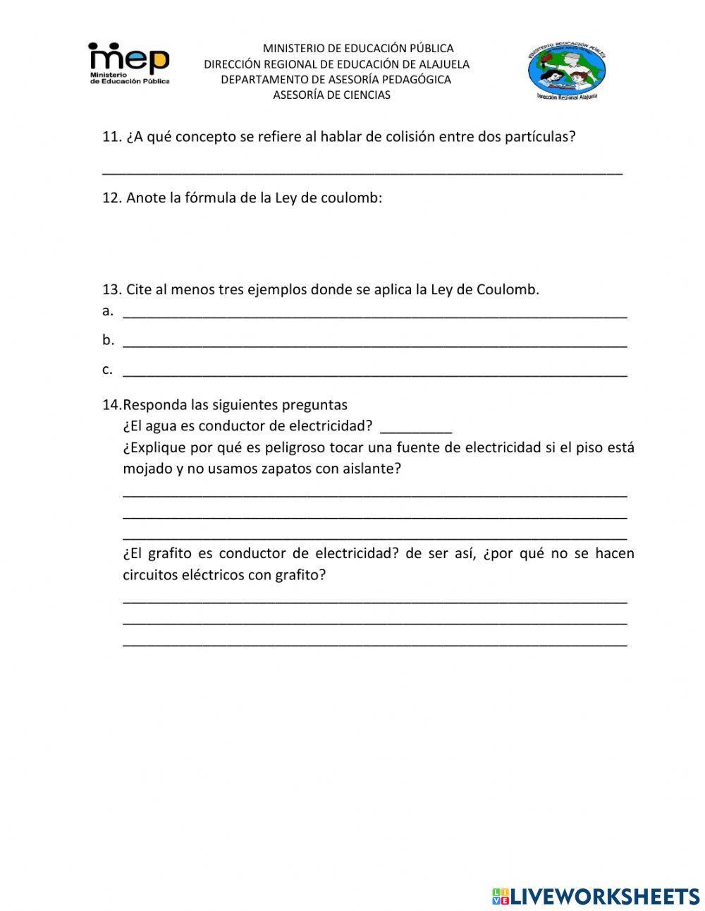 Física, Ley de Coulomb