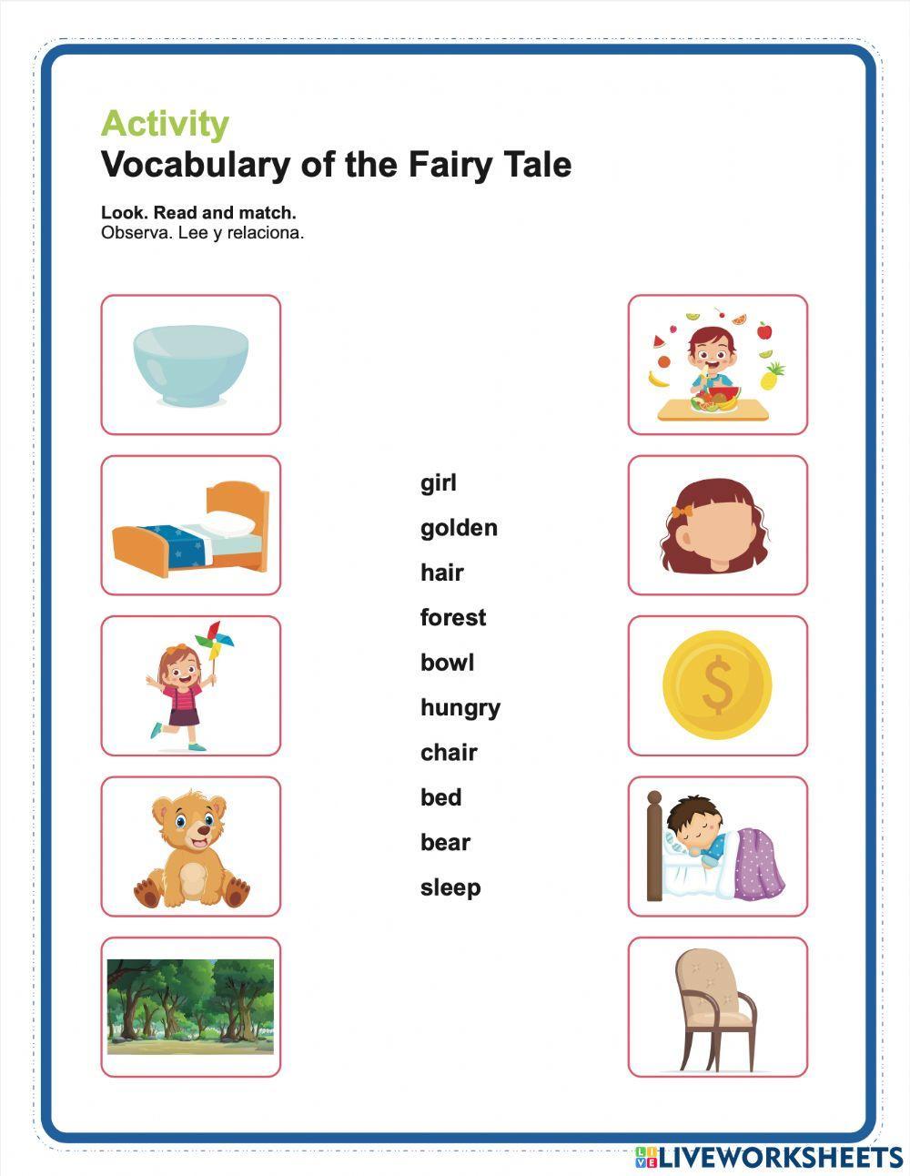 Match vocabulary of a fairy tale