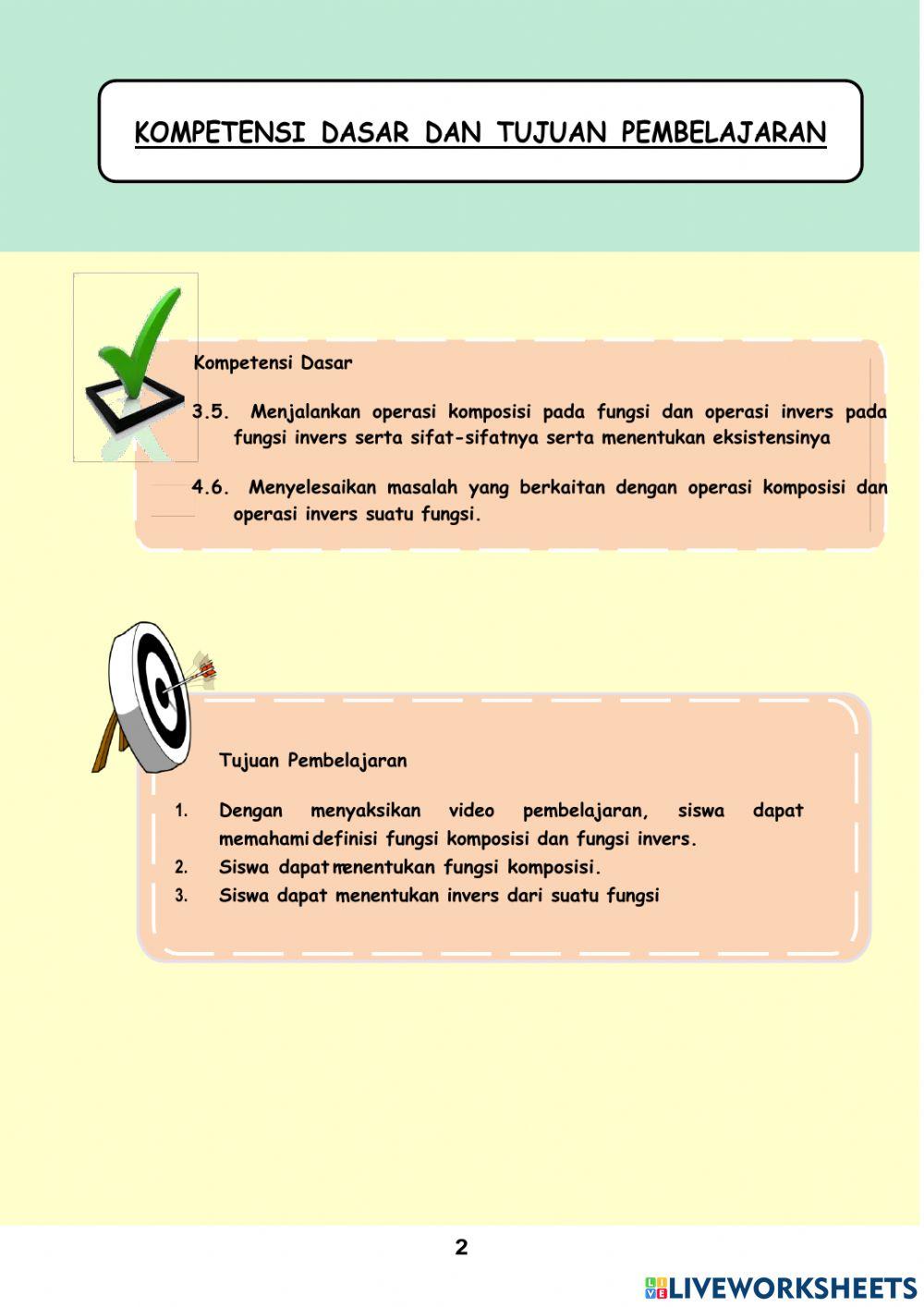 Fungsi Komposisi dan Fungsi Invers