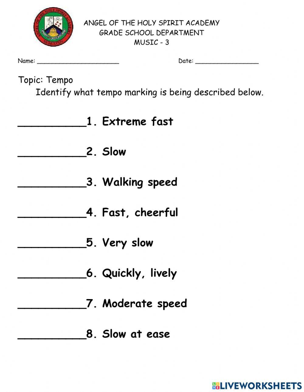 Tempo markings