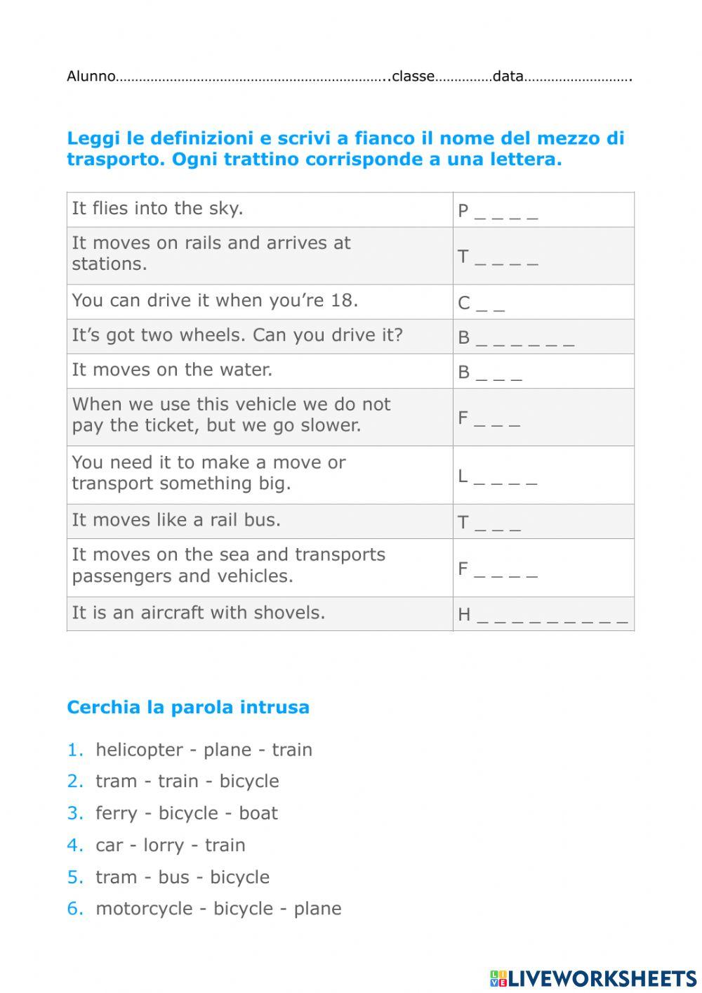 Means of transport Means of transport