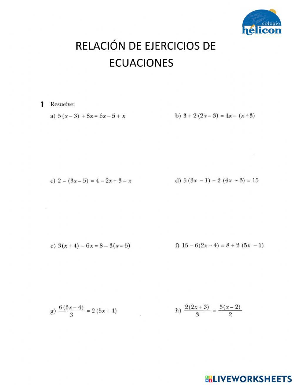 Ecuaciones grado 1