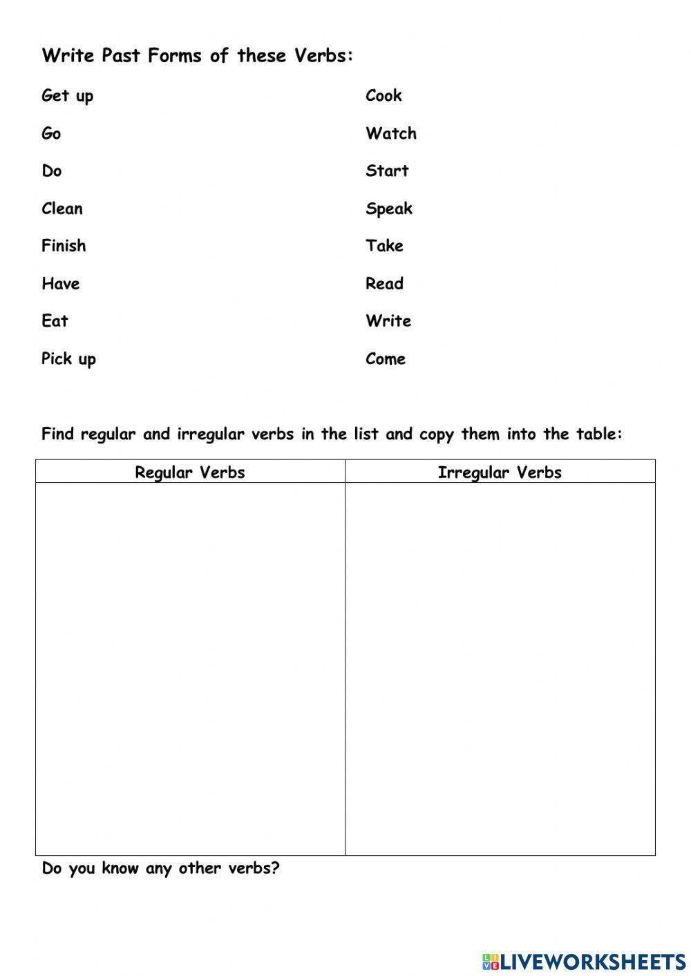 Irregular verbs  poptropica 5