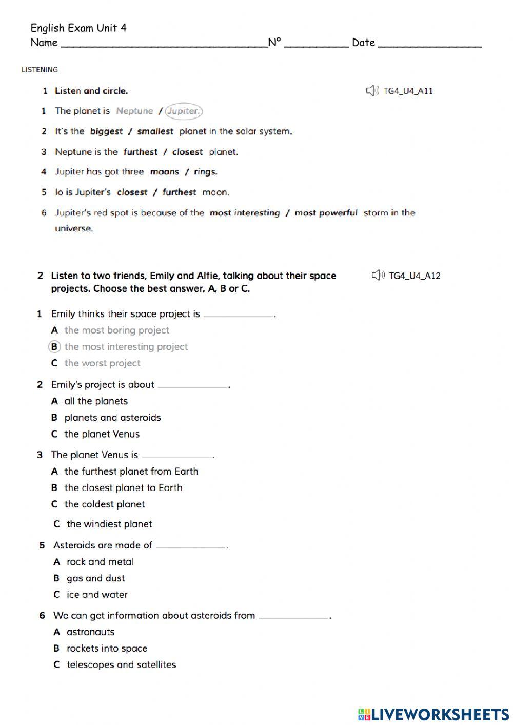 Unit 4 AcNS: Planets Test